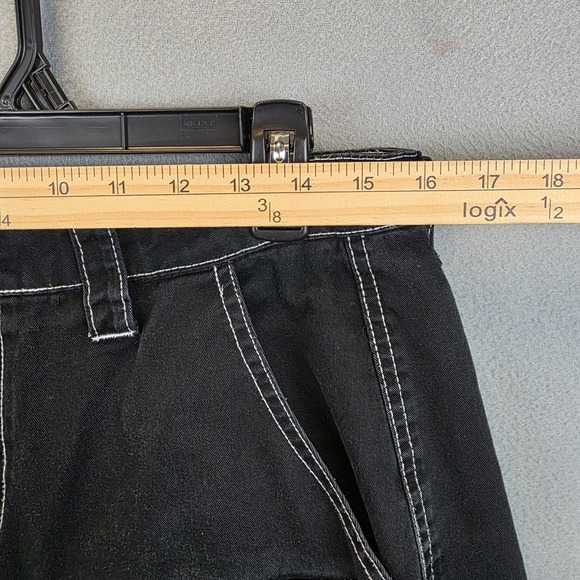 Hot Topic Pants Womens 11 Black Cargo Flare Stars Emo Skater Gothic Punk Rare - Picture 3 of 9